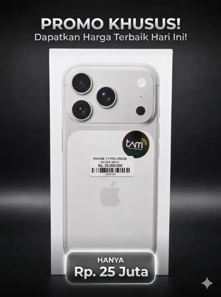 IPHONE 17 PRO 256 GARANSI 1 TAHUN