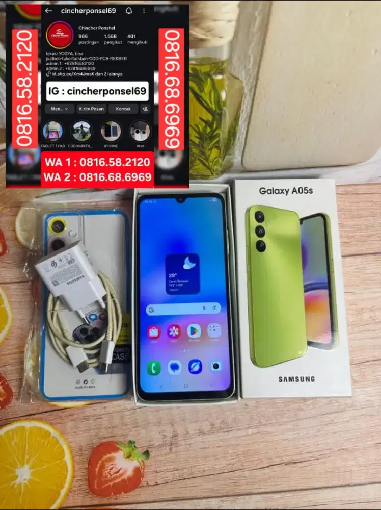 Jual hp samsung A05s 6/128 segel istimewa siap pakai