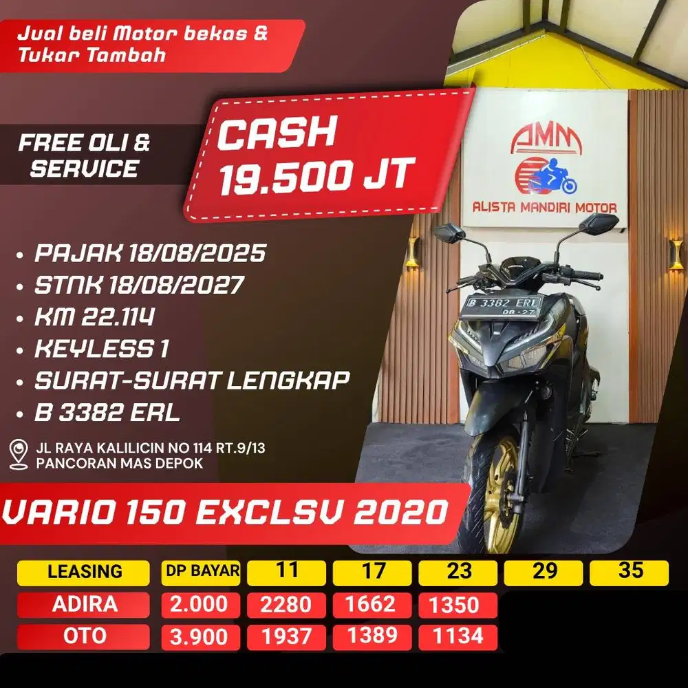 VARIO 150 EXCLSV 2020 CASH / KREDIT ALISTA