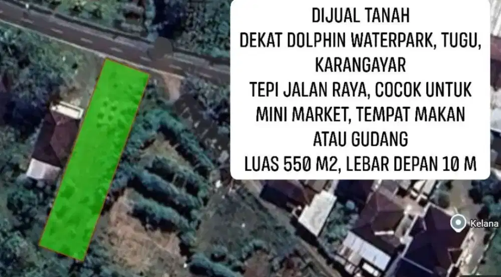 Dijual tanah cocok untuk minimarket,tempat makan,pabrik kopi,warehouse