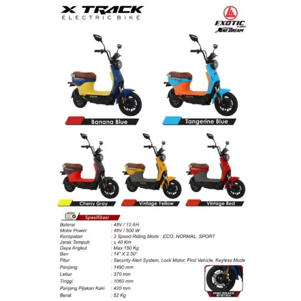 SEPEDA LISTRIK EXOTIC X-TRACK (CASH & CREDIT)