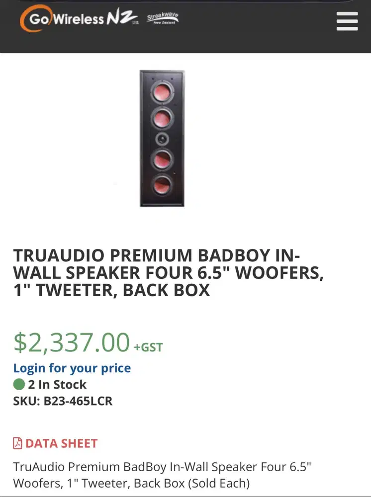 TRUAUDIO BADBOY HOME THEATER SPEAKER
