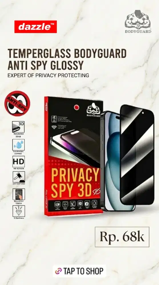 Temperglass Bodyguard Anti Spy Glossy