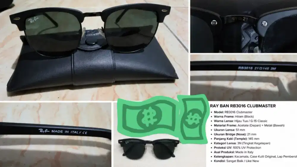 Kacamata Ray Ban warna hitam