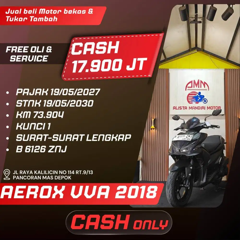 AEROX 155 VVA 2018 PAJAK HIDUP SPAYLATER KREDIVO CC CASH ONLY ALISTA