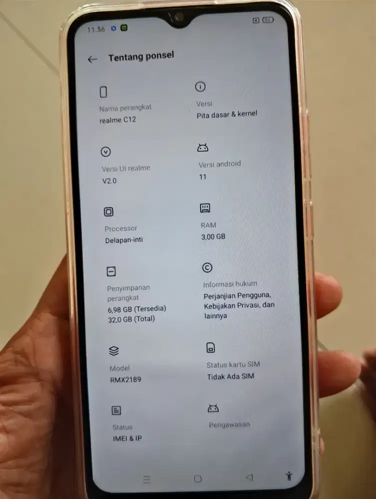 Realme c12 3/32 6000 mah
