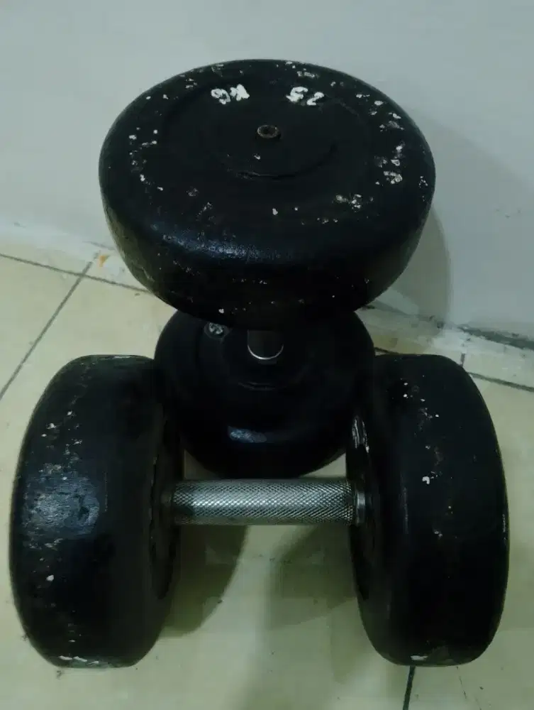 Barbel 2 pcs total 50 kg besi