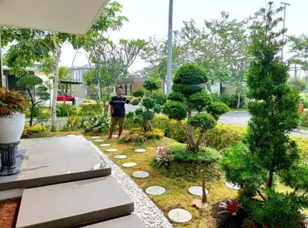Tukang taman minimalis taman rumput dan taman dekorasi tama minimalis