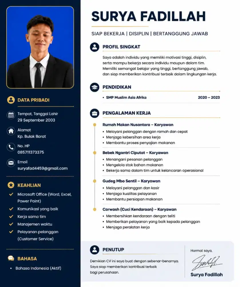 Info loker nya bapak ibu