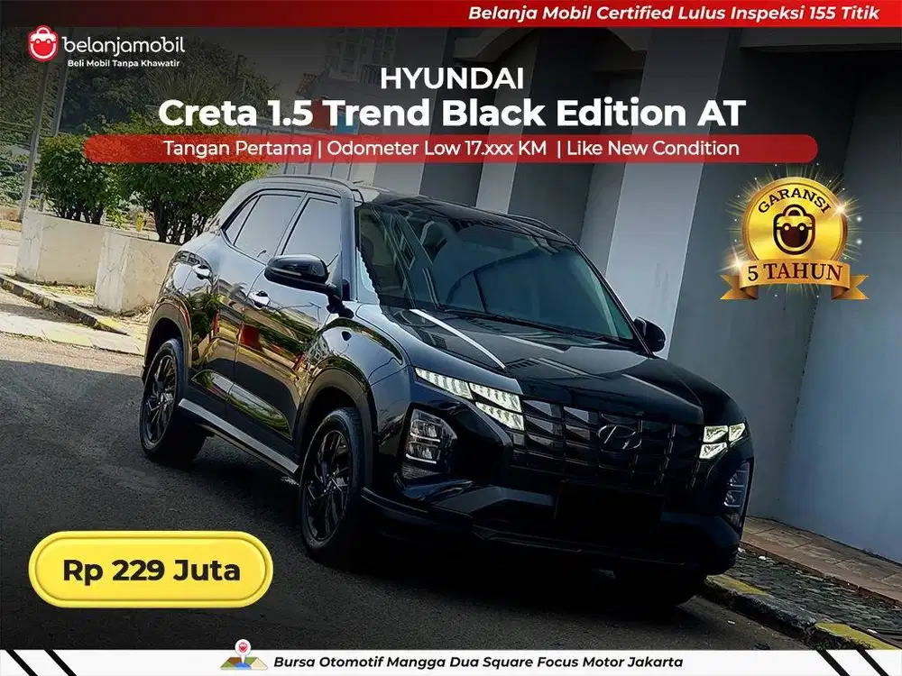[ BLACK EDITION - LOW KM 17RB ] Hyundai Creta 1.5 Trend AT 2023/2024