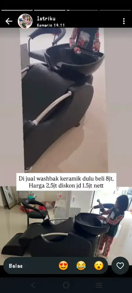Washbak buat salon