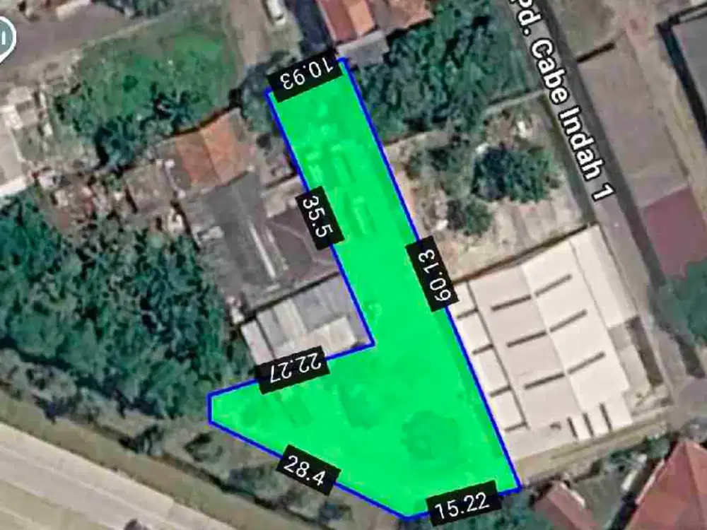 Di jual Lahan Darat Luas 979 m2 Pondok Cabe - Pamulang Tangerang Selatan