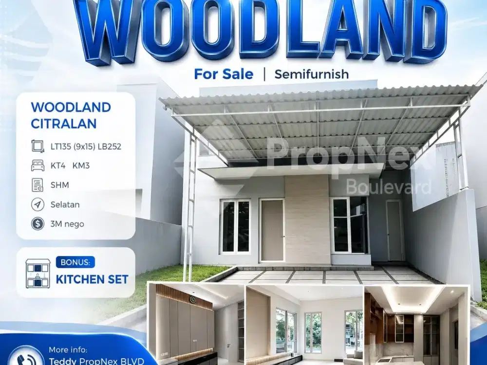 Rumah Woodland Citraland Semi Furnish, Bonus : Kitchen Set