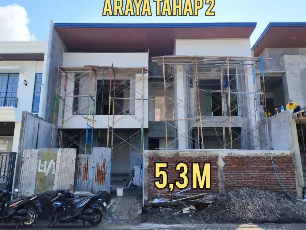 BARU GRESS  RUMAH MODERN TROPIS MEWAH ARAYA 2 GALAXY BUMI PERMAI SURABAYA TIMUR. DEKAT MERR, MANYAR, KLAMPIS, ITS, Dsb  Ukuran : 12x15 LT : 180 m2 LB
