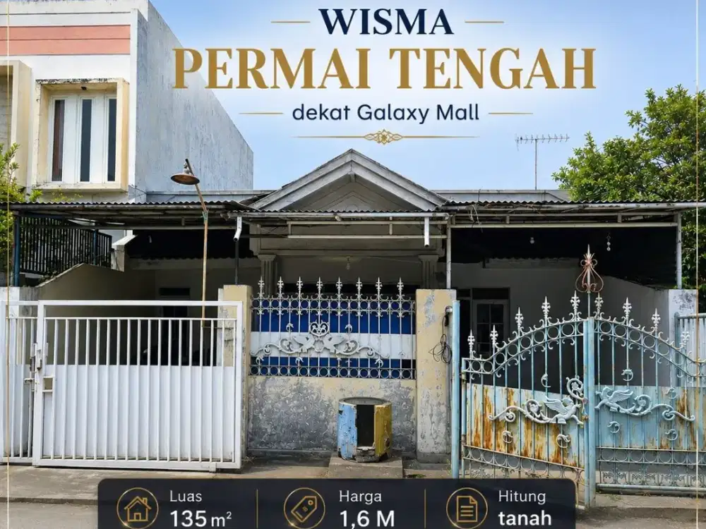 HITUNG TANAH! Dijual rumah wisma permai tengah dekat unair C galaxy mall
