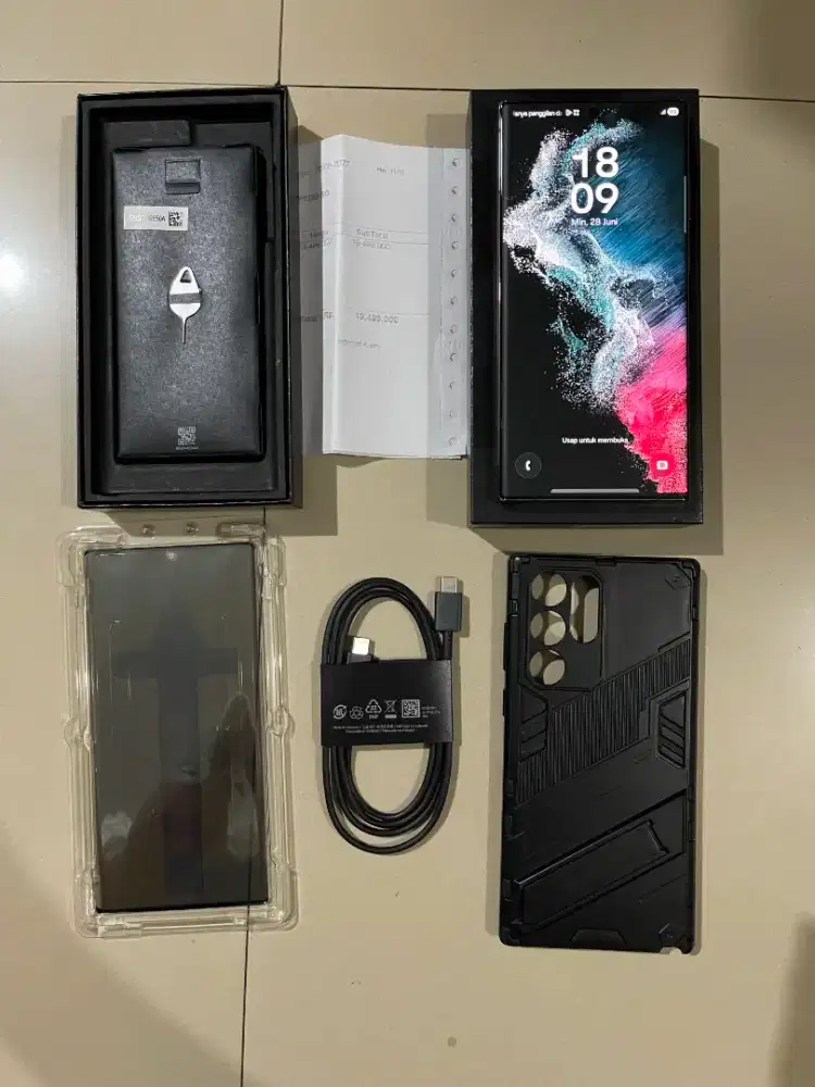 Samsung S22 Ultra 12/512GB Fullset Warna Burgundy