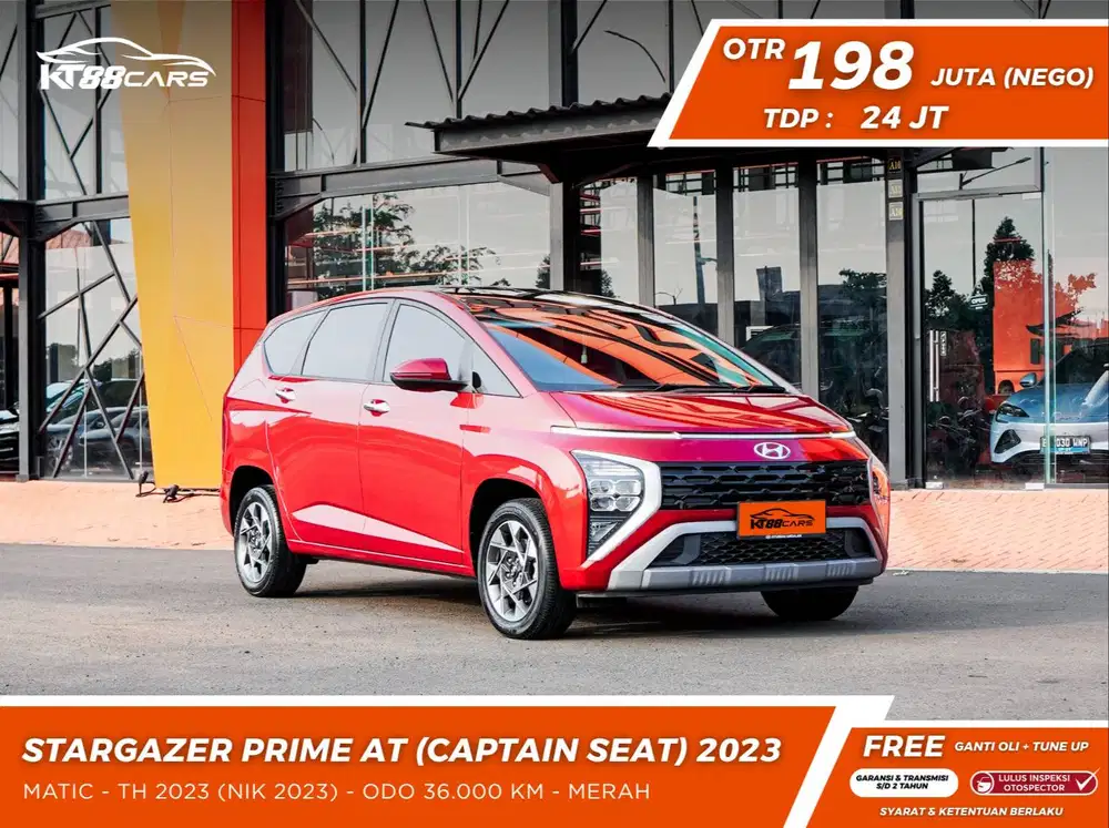 Hyundai Stargazer Prime captain seat 2023 merah matic