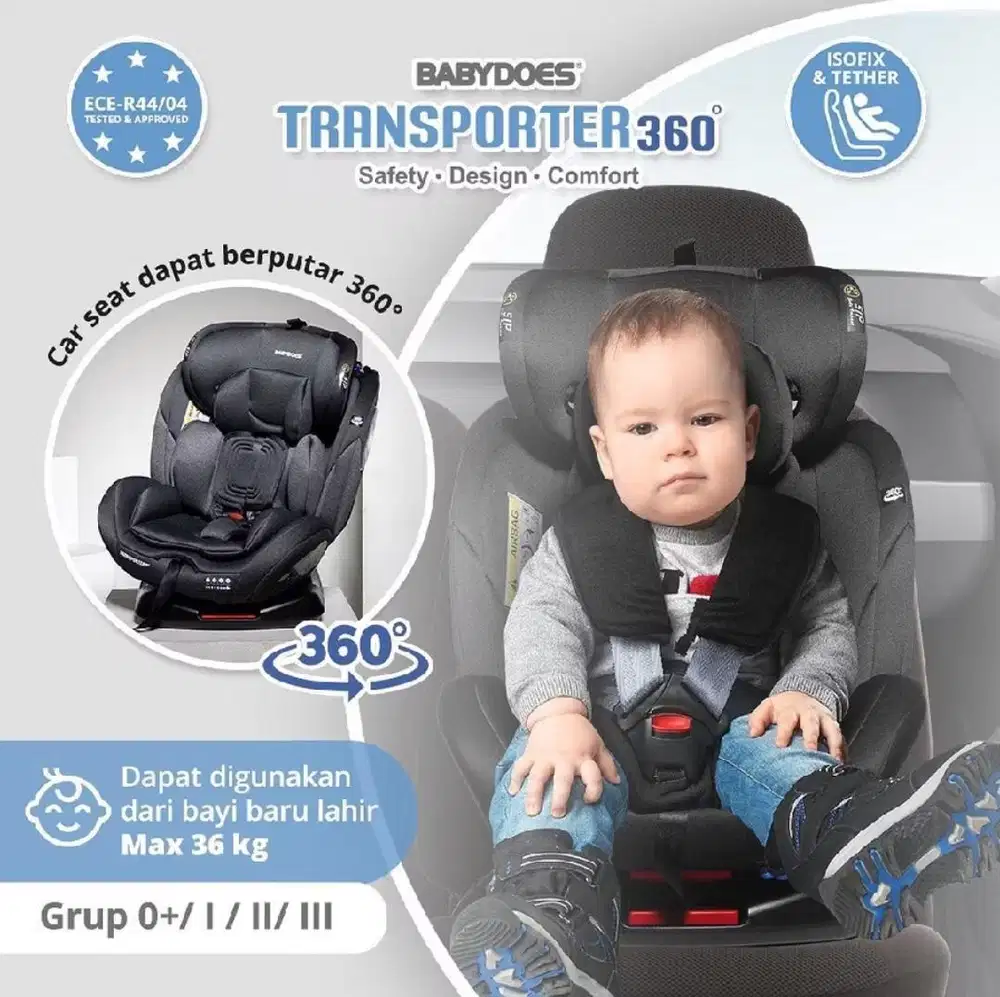 jual Carseat Babydoes Transporter 360 warna black