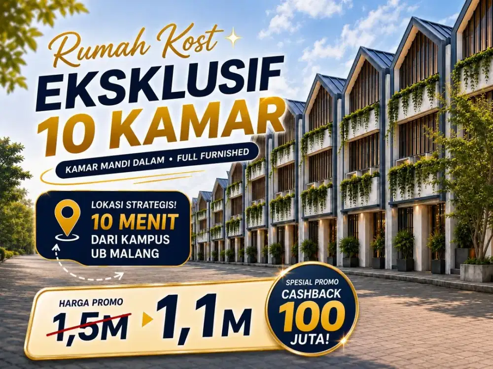 di jual kost 17 kamar merjosari dekat kampus UIN