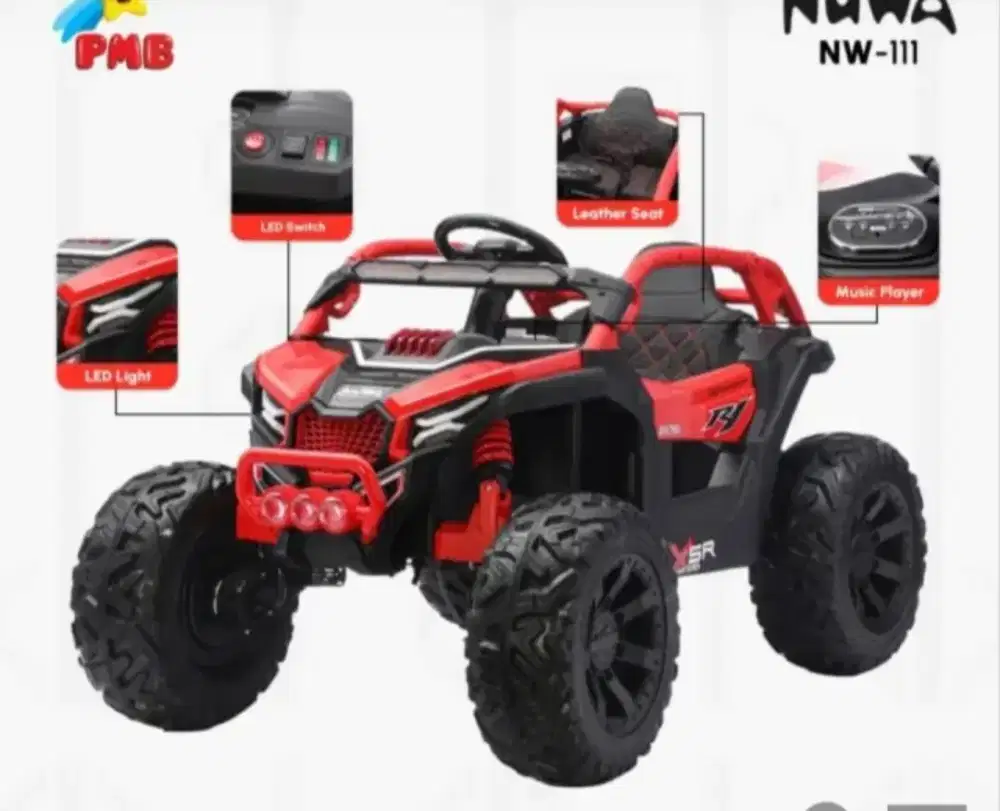 Big Promo stok sdkt Mobil Aki Jeep Monster sdah ban karet n jok kulit