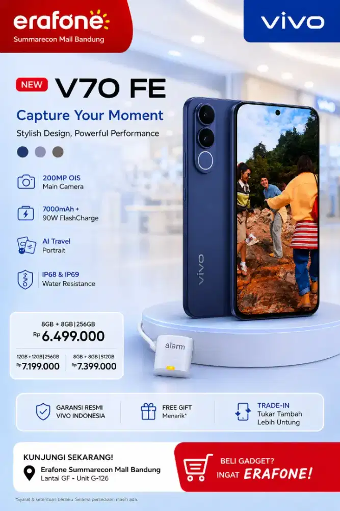 Vivo V70 FE Kini Hadir di Erafone Summarecon Mall Bandung