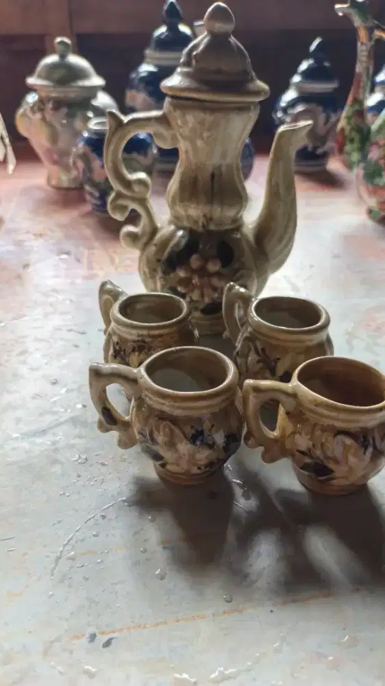 Hiasan set teko vintage
