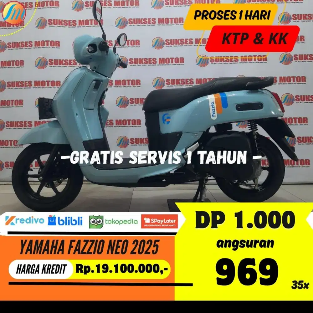 DP 1JUTA YAMAHA FAZZIO NEO 2025 ANGSURAN SANGAT TERJANGKAU BERGARANSI