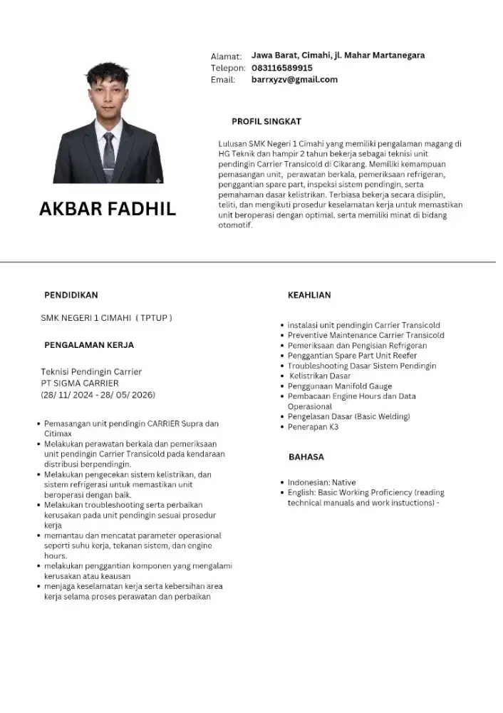 Mencari Pekerjaan Helper Teknisi, operator produksi, warehouse