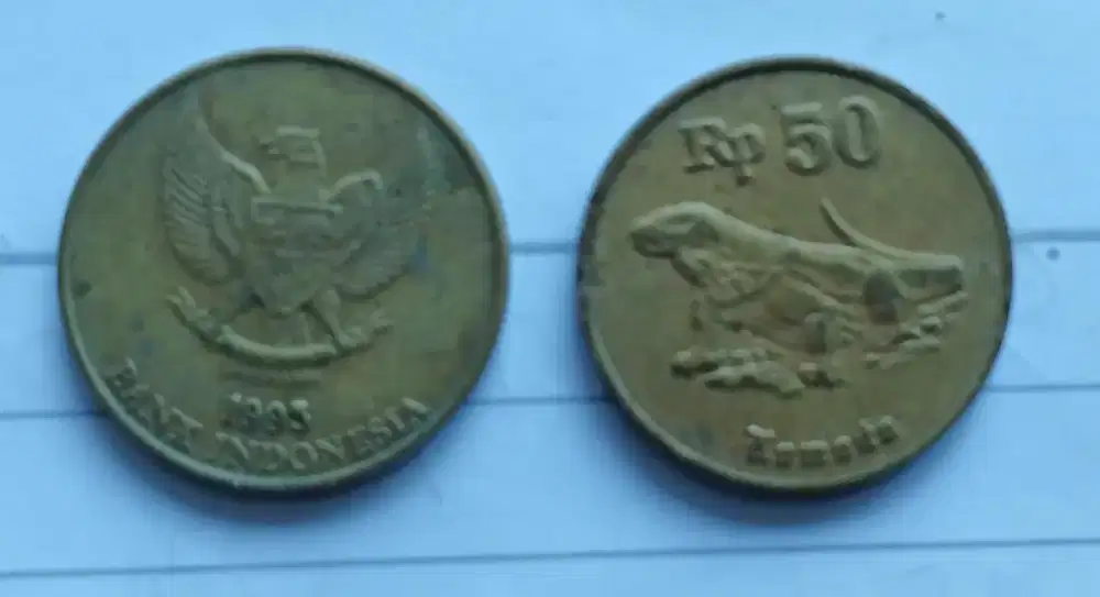 Koin 500 rupiah tahun 2000, koin 50 rupiah tahun 1995
