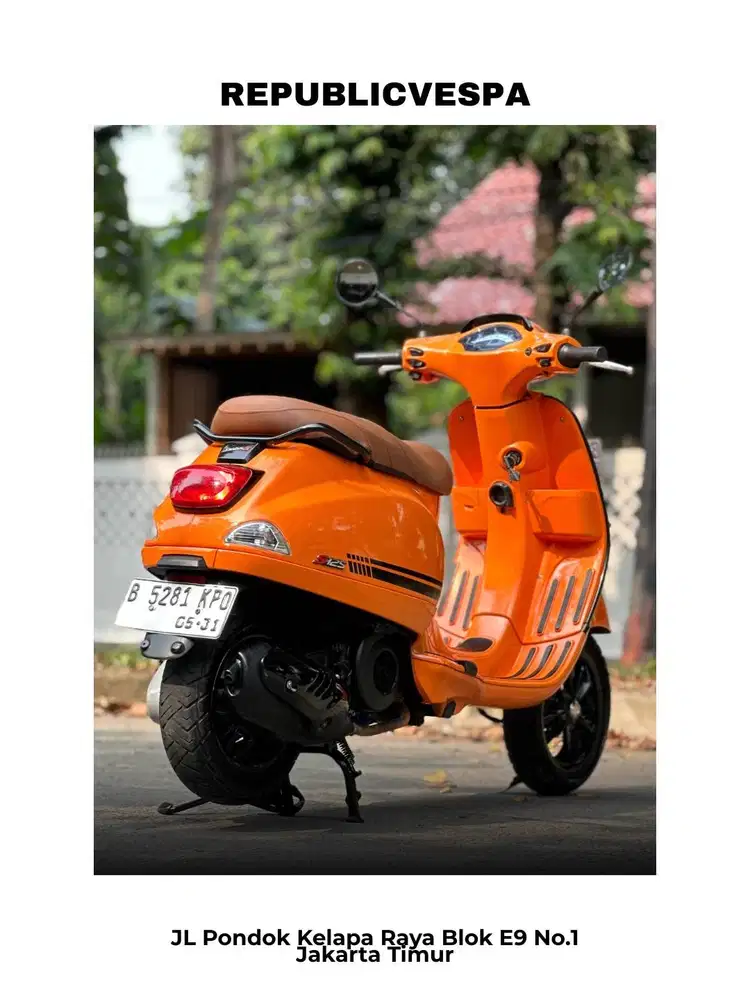 TERMURAH PIAGGIO VESPA S125 IGET FACELIFT TH 2021 ORANGE TRAMONTO