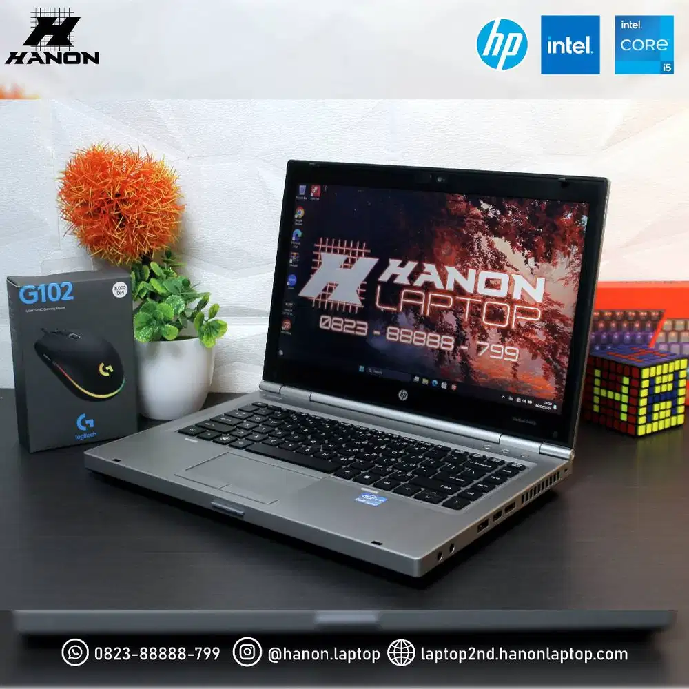Laptop Kantoran HP 8460P Body Metal Core i5 Ram 8 SSD 128 Win 11 Ori
