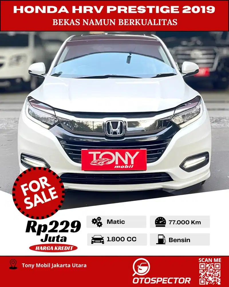 Honda HRV 1.8 Prestige Sunroof 2019 Putih