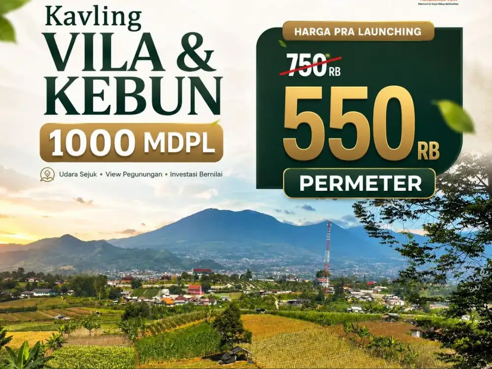 Miliki Kavling Villa & Kebun di Cipanas Puncak Bogor, Hanya 550 Ribu Permeter!