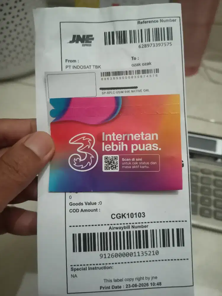 kartu perdana 3 tri cantik