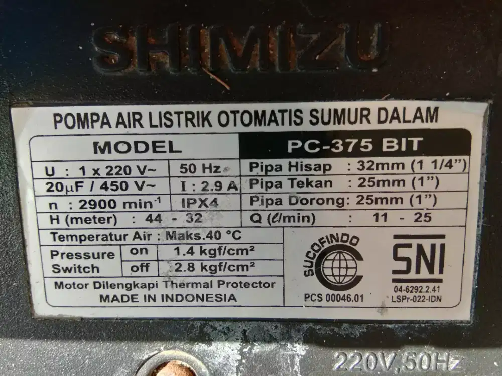 mesin air shimitzu