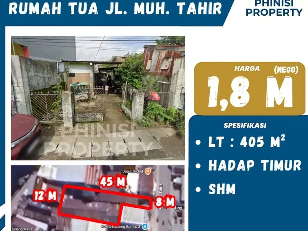 Dijual Rumah Tua Jl. Muh. Tahir - Hitung Tanah