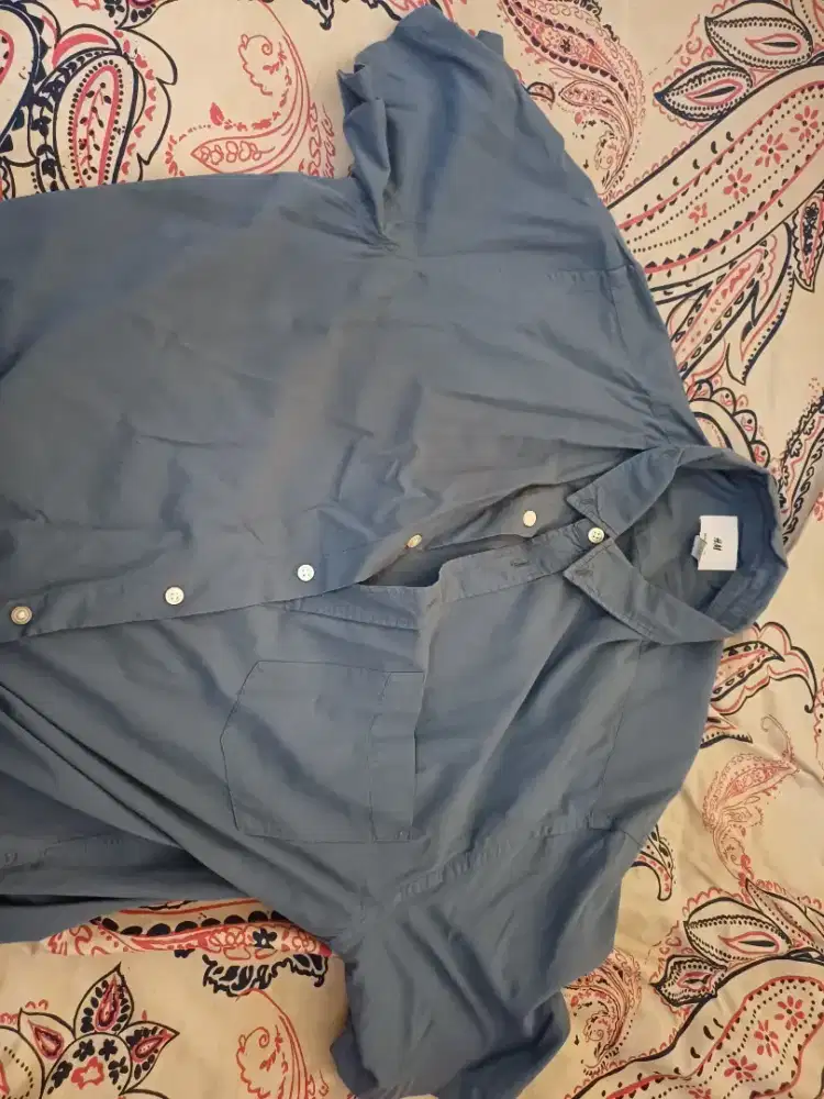 (ORI/REAL) H&M Regular Fit ukuran L Biru Tua