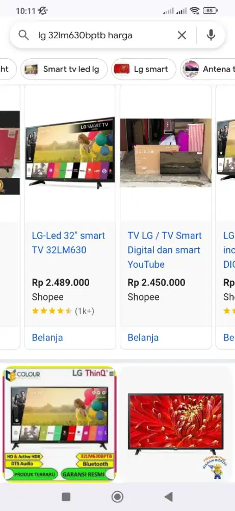 Led SMART LG 32in, Bluetooth, digital TV, youtube, netflix dll