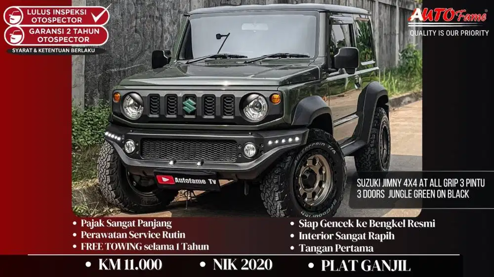 KM11RB Suzuki Jimny 4x4 AT All Grip 3 Pintu 3 Doors NIK 2020 Jungle Gr