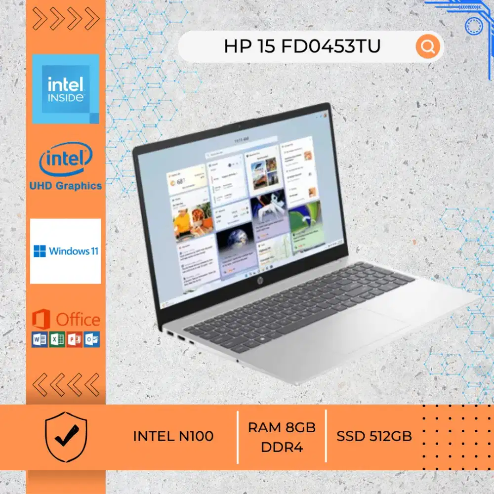 LAPTOP BEKAS HP 15 FD0453TU INTEL N100 RAM 8GB DDR4 SSD 512GB 15,6INCH