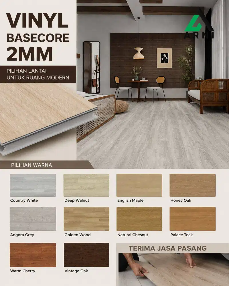 Vinyl Basecore/Ukuran 2mm/Dekorasi Lantai