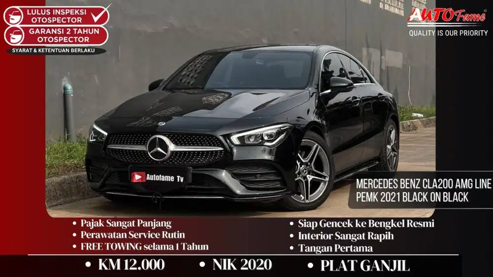 KM12RB Mercedes Benz CLA200 AMG Line Pemk 2021 Black On Black Tgn 1 Dr