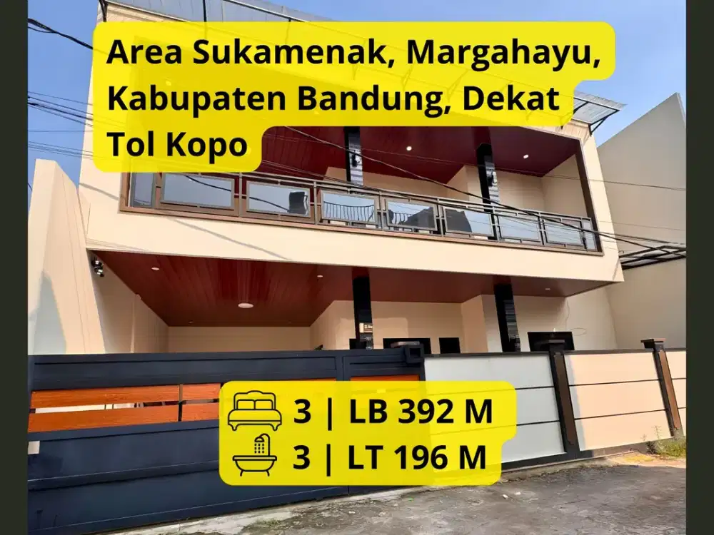 Dijual Rumah Mewah Siap Huni Dekat Tol Kopo Bandung Bangunan Baru | LT 196 m² | LB 392 m² | SHM | Rp 2 Milyar Nego