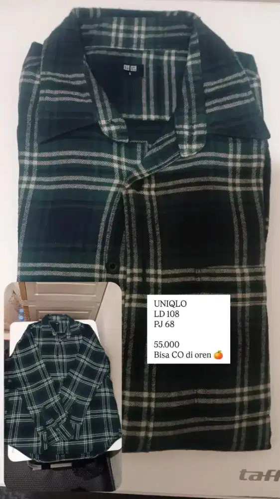 KEMEJA UNIQLO FLANEL KOTAK-KOTAK