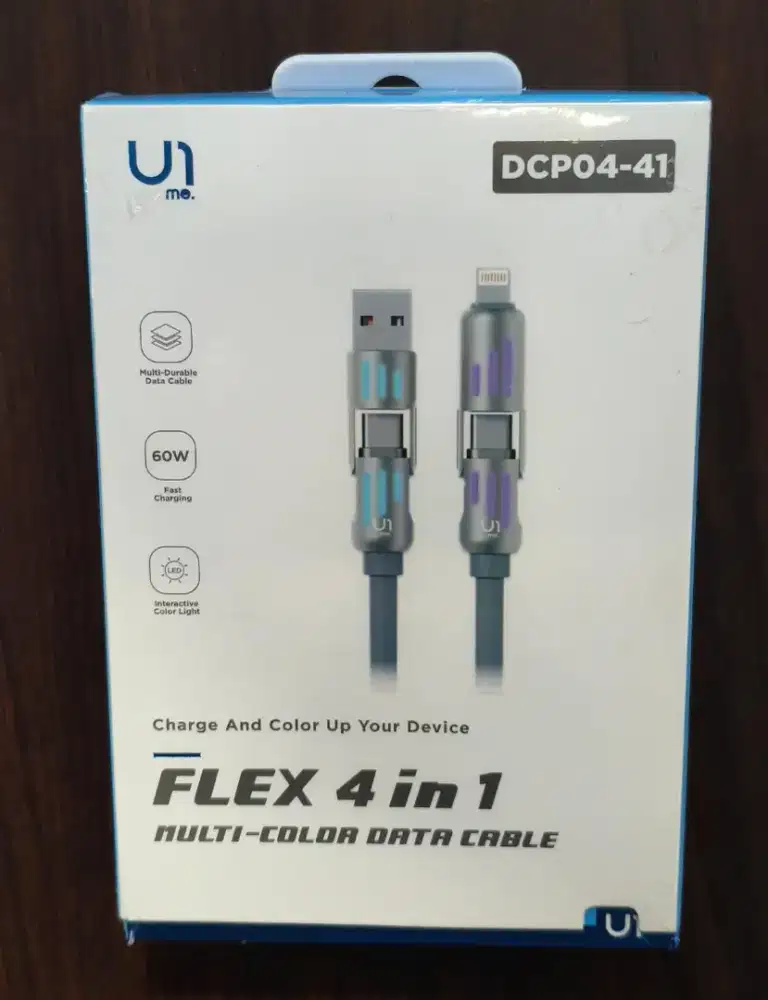 U1me. Flex Kabel Data 4 in 1 Fast Charging