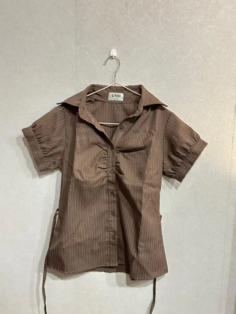 Kemeja Coklat stripe