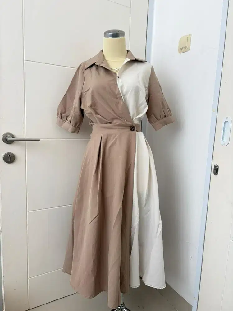 White Choksu Two Tone Maxi Dress