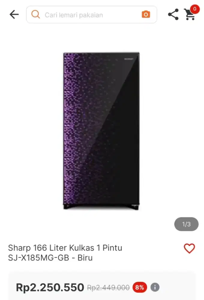 Kulkas SHARP 1 Pintu PROMO