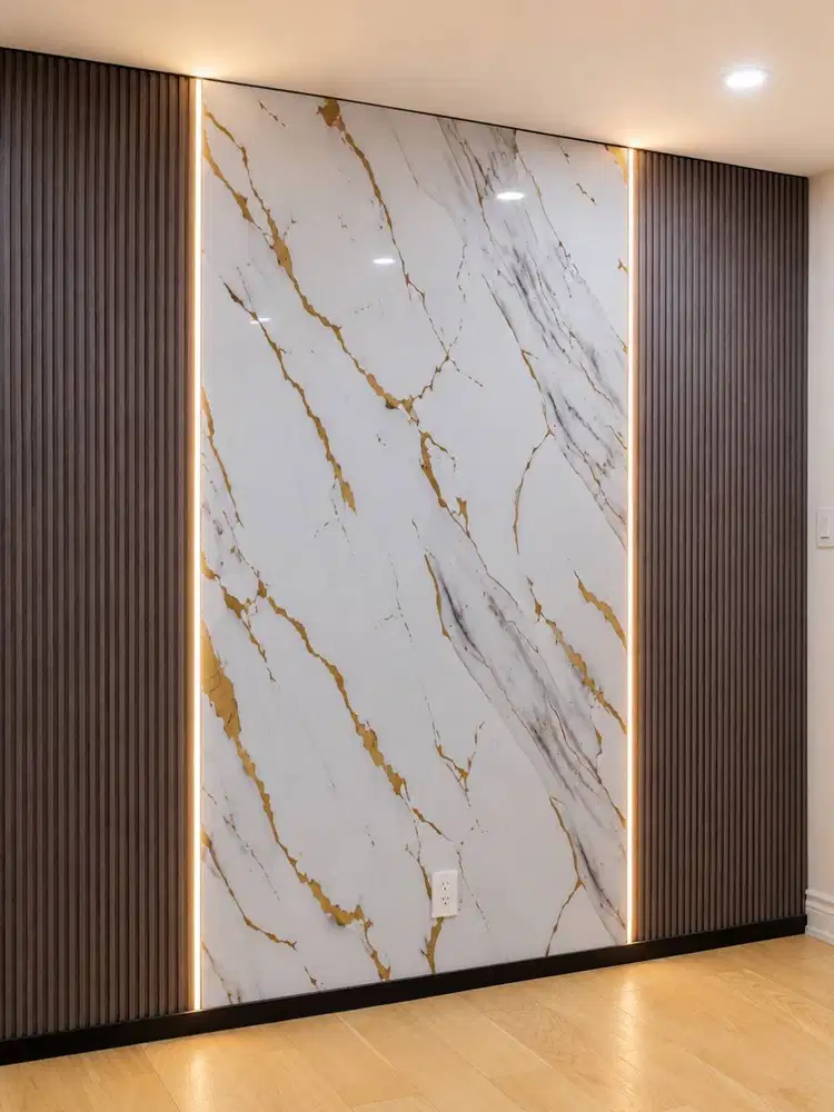 UV Marble Panel PVC Dekorasi Dinding Motif Corak Marmer