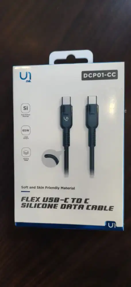 U1me. DCP01-CC Flex Kabel Data Type-C to Type-C Fast Charging 60W